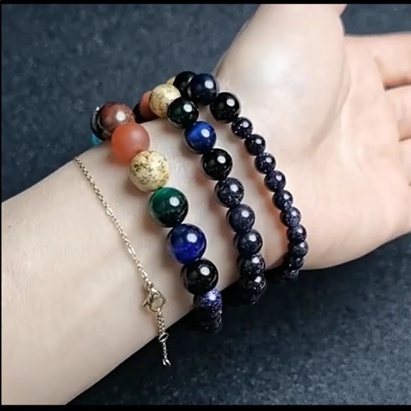 New Universe Space 8 Planet Natural Stone Bracelet - Picture 6 of 7